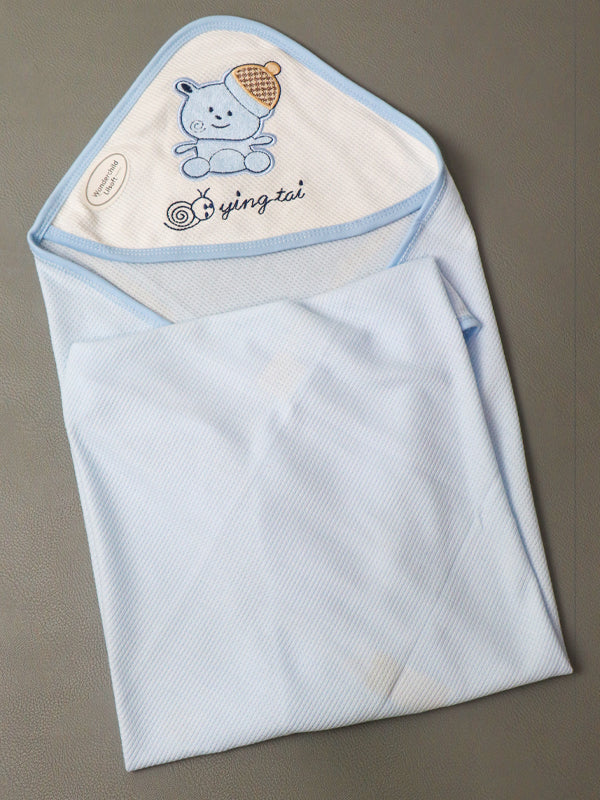 Light Blue Bear Wrapping Sheet For Newborn NWS08