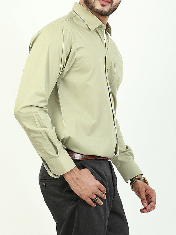 AZ Men's Formal Dress Shirt Plain Light Green