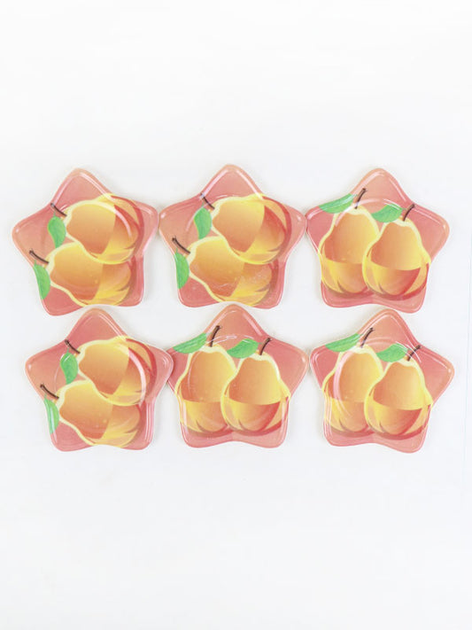 Pack Of 6 Star Shaped Coasters - Multi Print