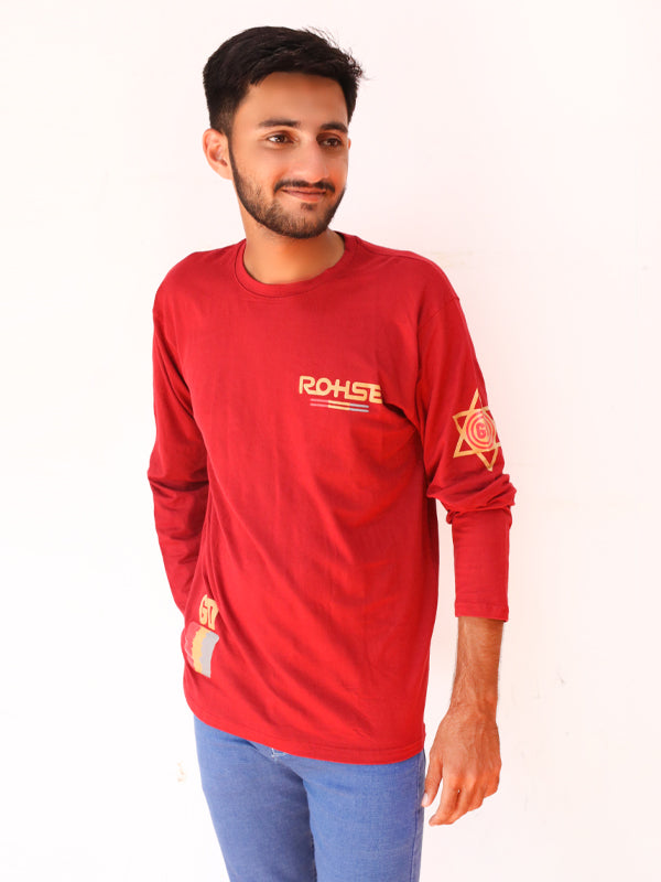 Red Rohse Full Sleeve Printed T-Shirt For Men SN MTS84