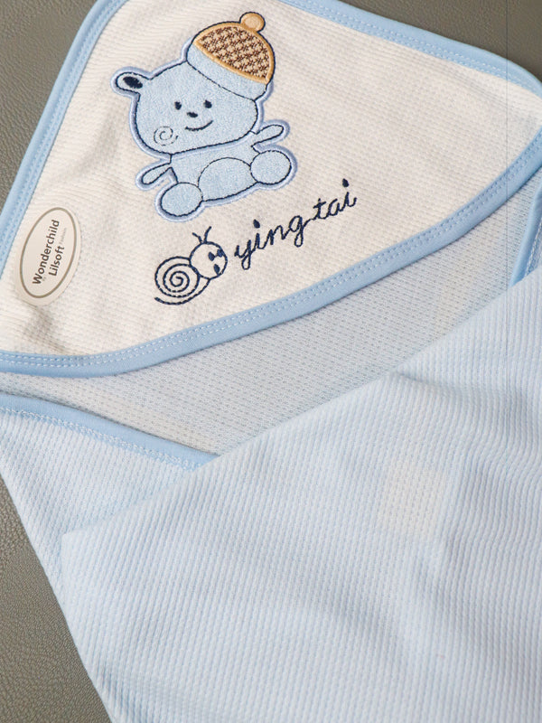 Light Blue Bear Wrapping Sheet For Newborn NWS08