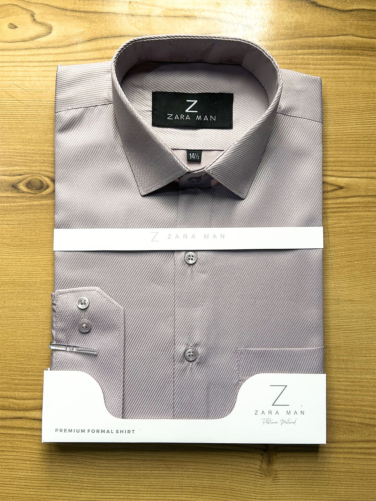 MFS722 Light Grey Textured Formal Dress Shirt For Men