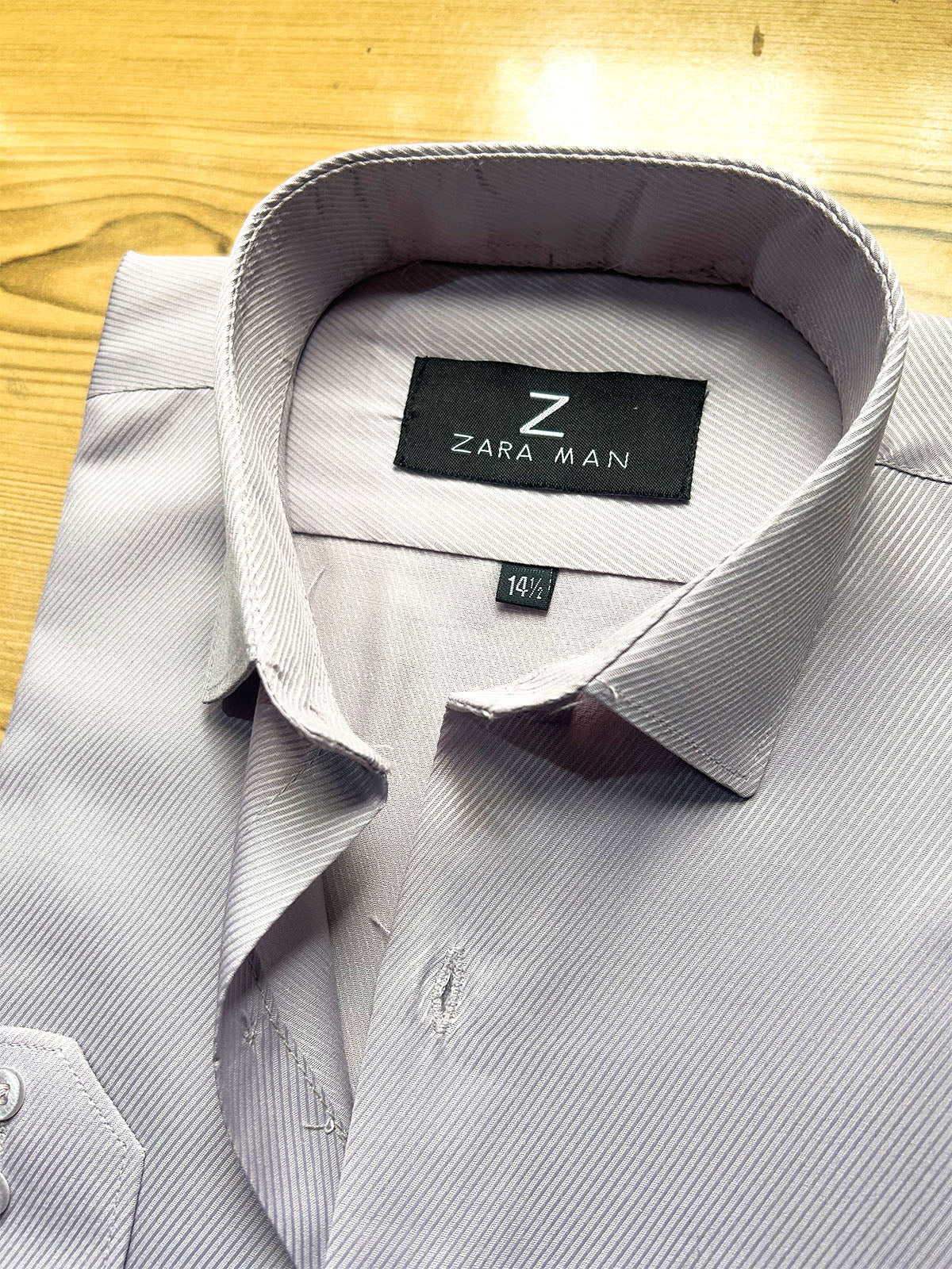 MFS722 Light Grey Textured Formal Dress Shirt For Men