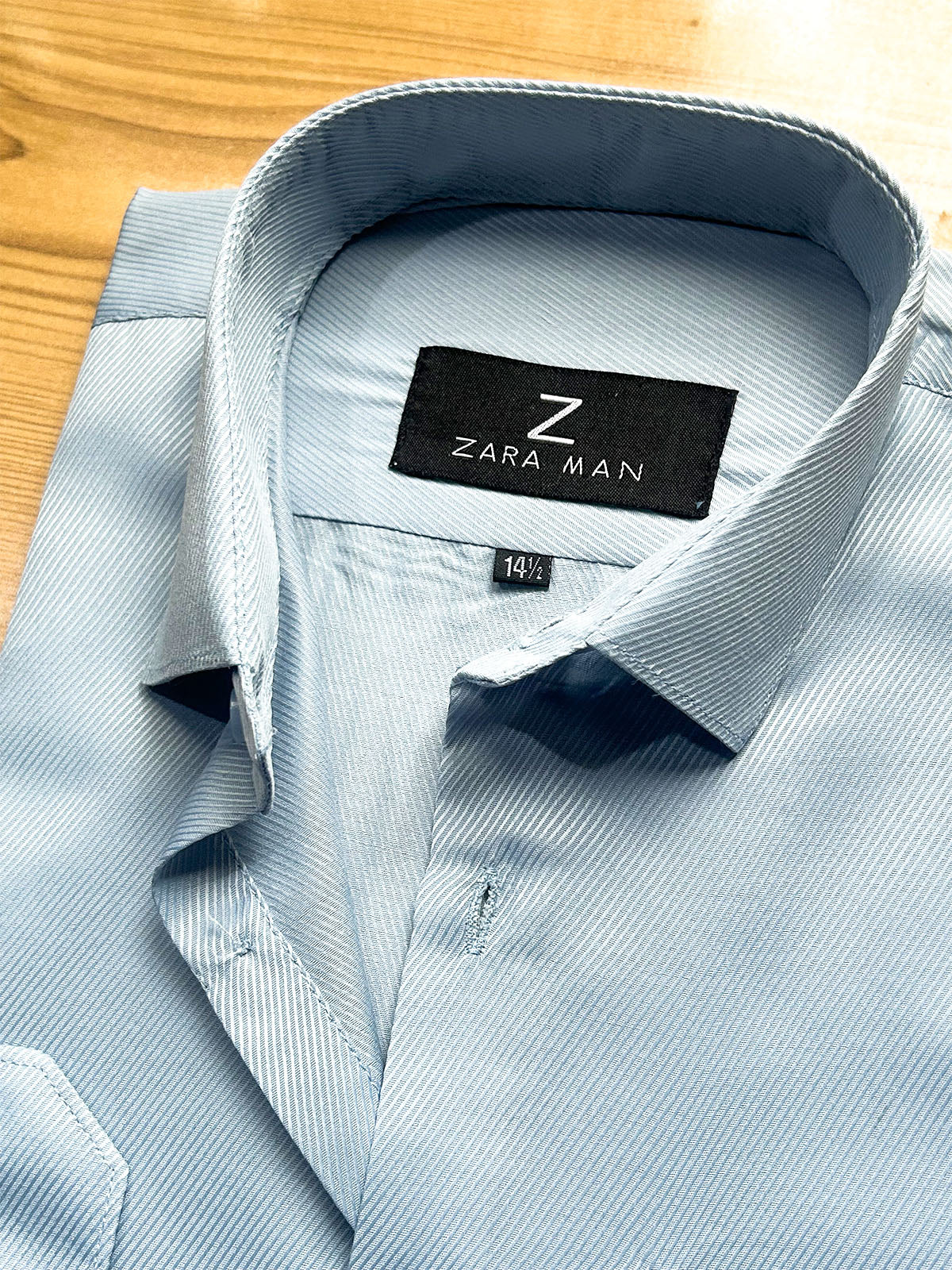 MFS726 Light Blue Textured Formal Dress Shirt For Men