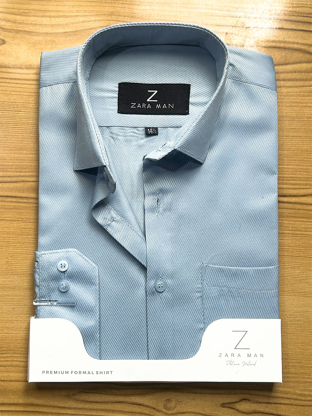 MFS726 Light Blue Textured Formal Dress Shirt For Men