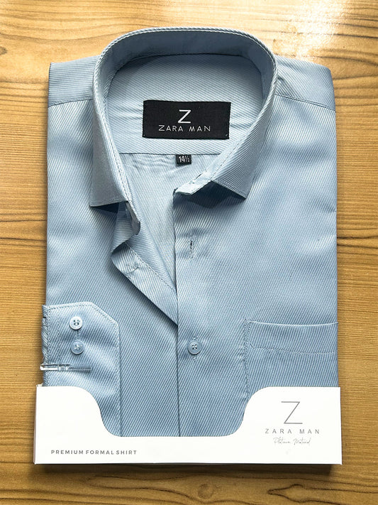 MFS726 Light Blue Textured Formal Dress Shirt For Men