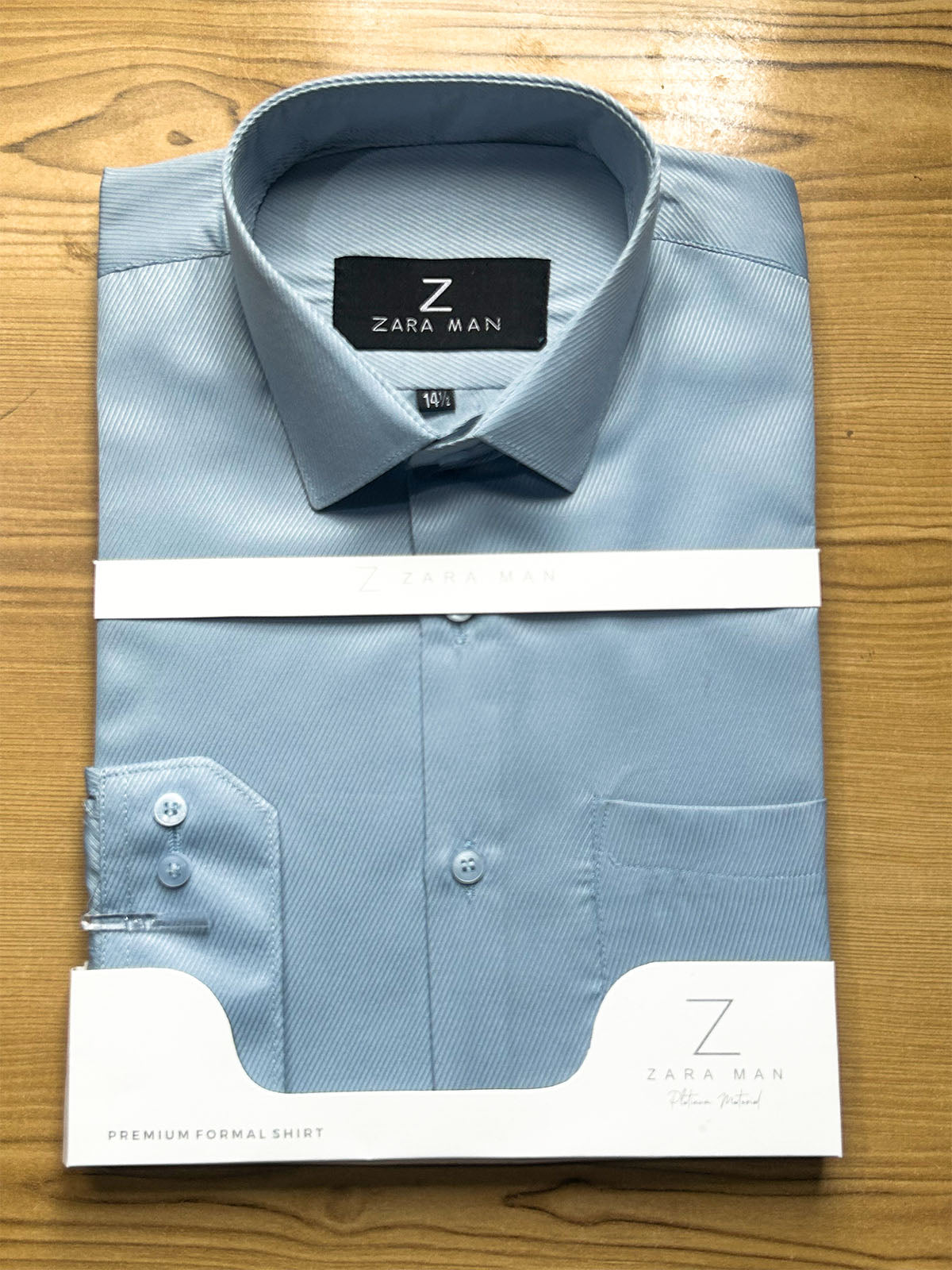 MFS726 Light Blue Textured Formal Dress Shirt For Men