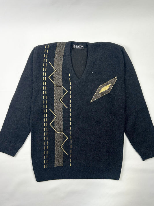 Dark Blue V-Neck Full Sleeves Sweater For Men MSW72