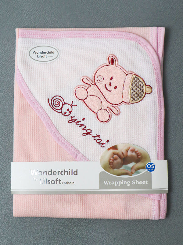 Pink Bear Wrapping Sheet For Newborn NWS08