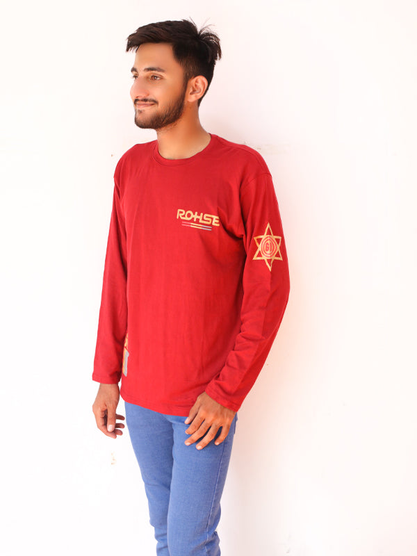 Red Rohse Full Sleeve Printed T-Shirt For Men SN MTS84