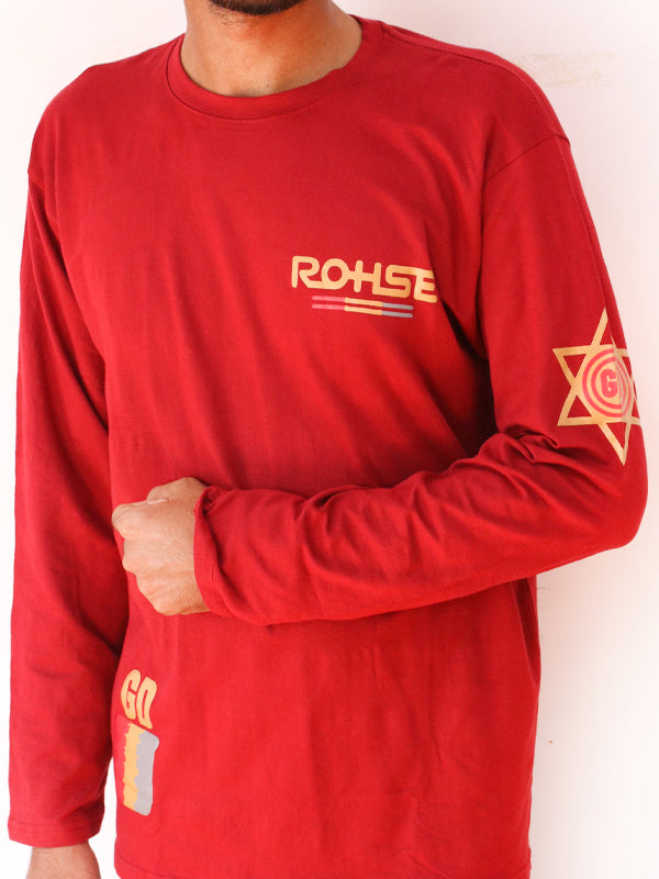 Red Rohse Full Sleeve Printed T-Shirt For Men SN MTS84