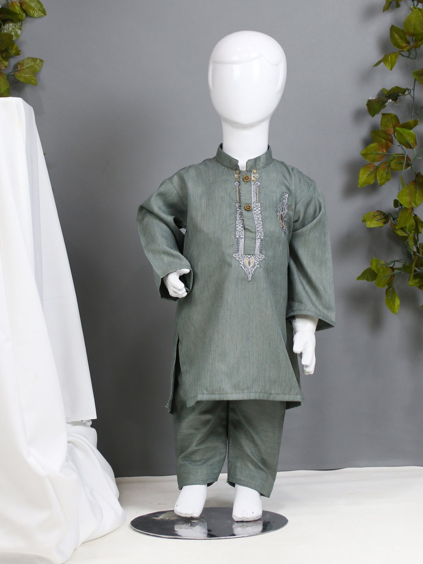AQ Boys Kameez Shalwar Suit 1Yrs - 10Yrs Green 22