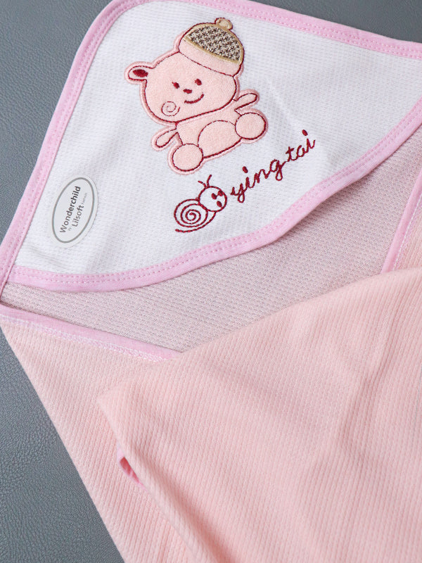 Pink Bear Wrapping Sheet For Newborn NWS08