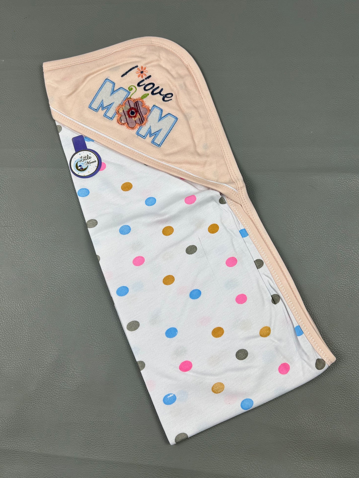 Light Peach Love Mom Wrapping Sheet For Newborn NWS36