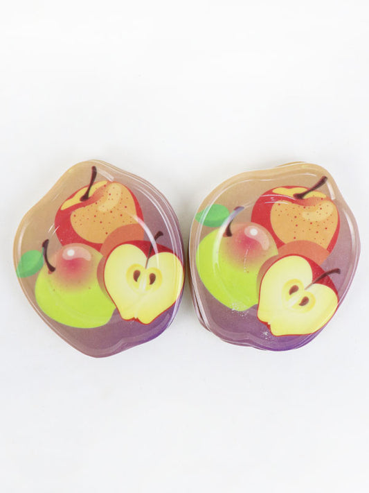 Pack Of 6 Apple Shaped Coasters - Multi Print