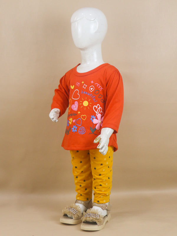 1Yr - 4Yrs Beautiful Orange Suit For Girls RG GS48