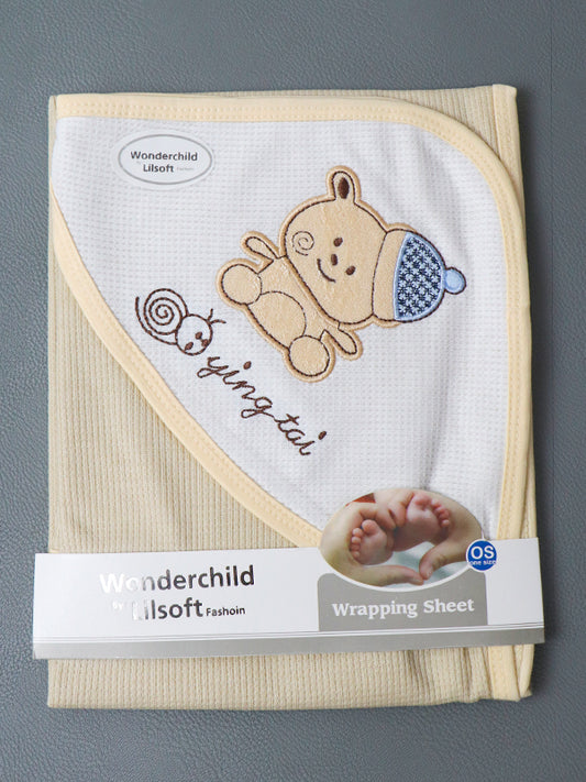 Light Yellow Bear Wrapping Sheet For Newborn NWS08