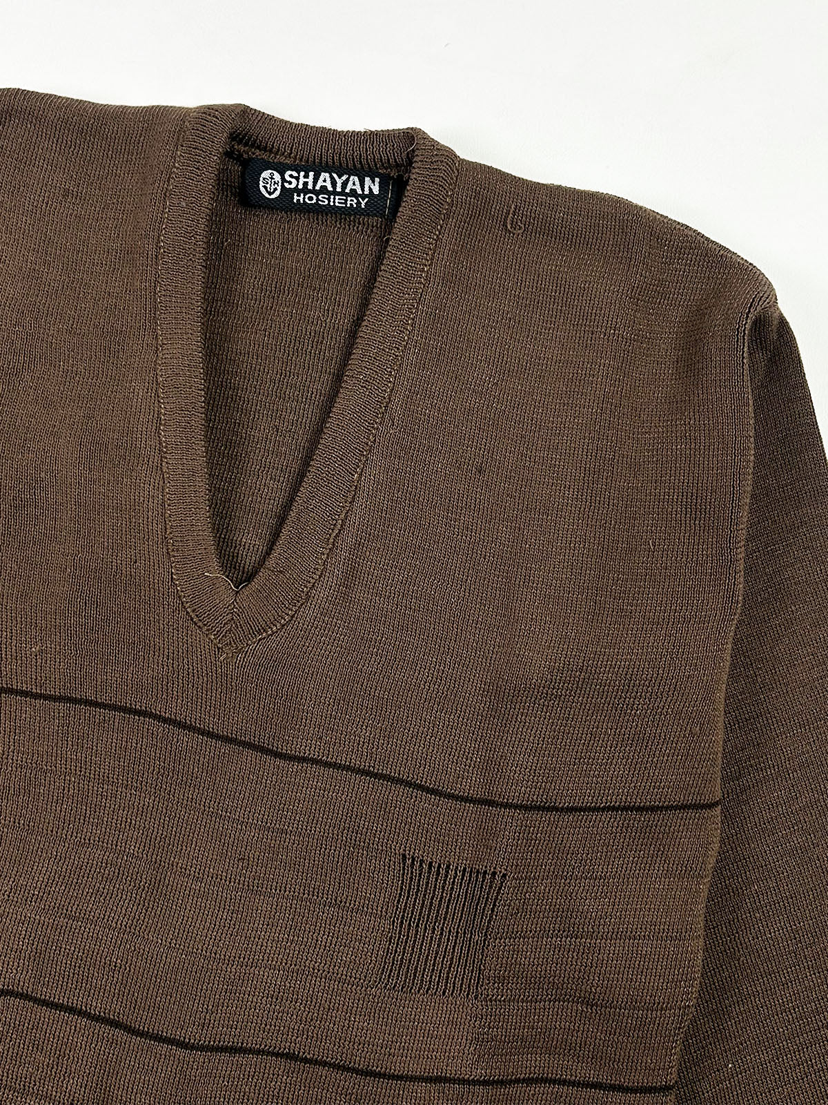 Light Brown V-Neck Full Sleeves Sweater For Men MSW76