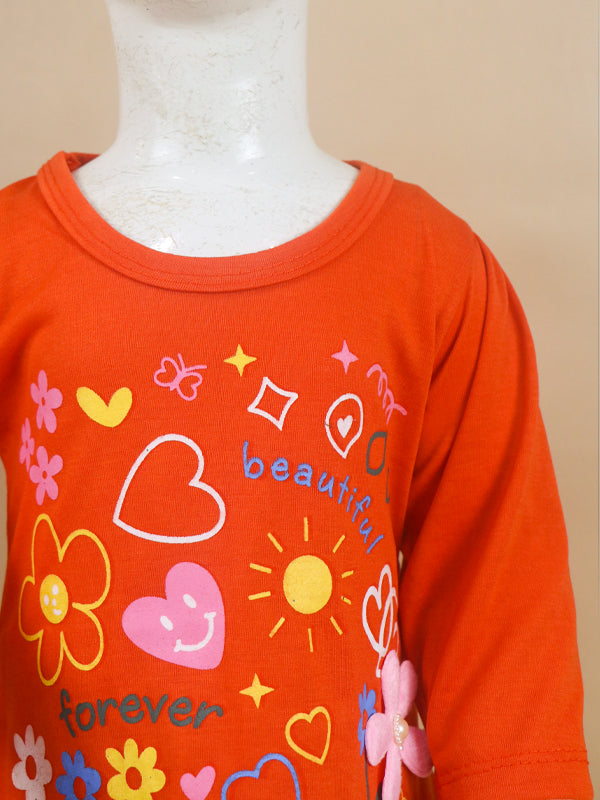 1Yr - 4Yrs Beautiful Orange Suit For Girls RG GS48