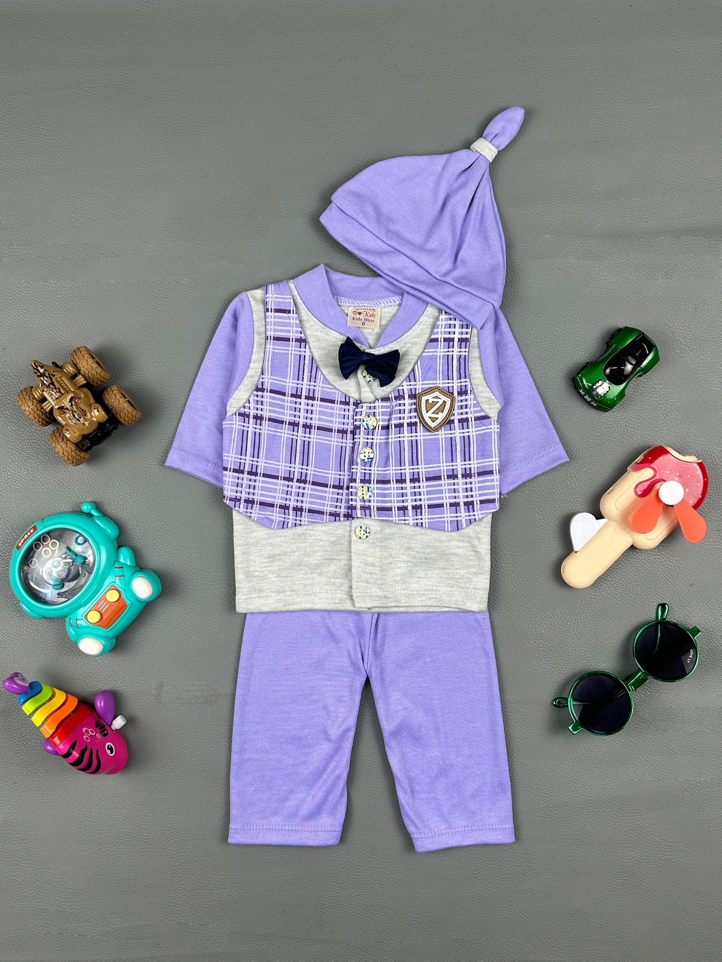 0Mth - 3Mth Purple Z Baba Suit For Newborns HG NBS223