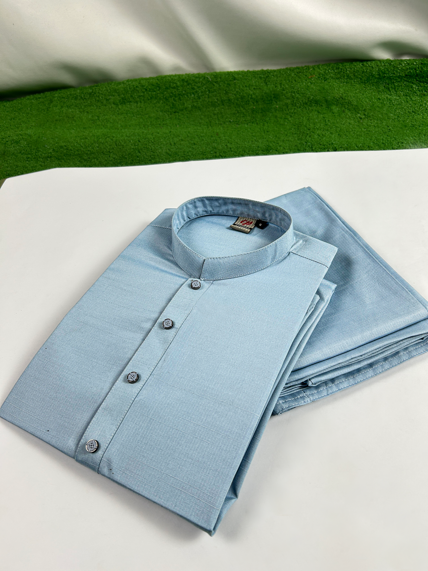 781-4 Blue Stitched Suit Kameez Shalwar For Men MSK264