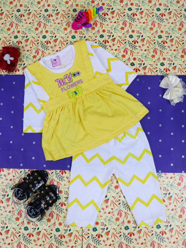 3Mth - 9Mth Flowers Yellow Baby Suit For Newborn NBS118