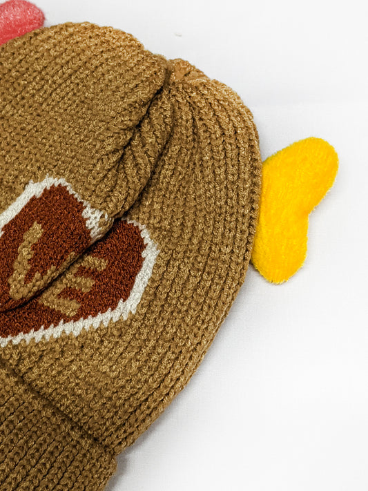 Light Brown Beanie Winter Caps For Kids/Unisex Winter Hat/Warm Knitted Beanie for Kids KWC08