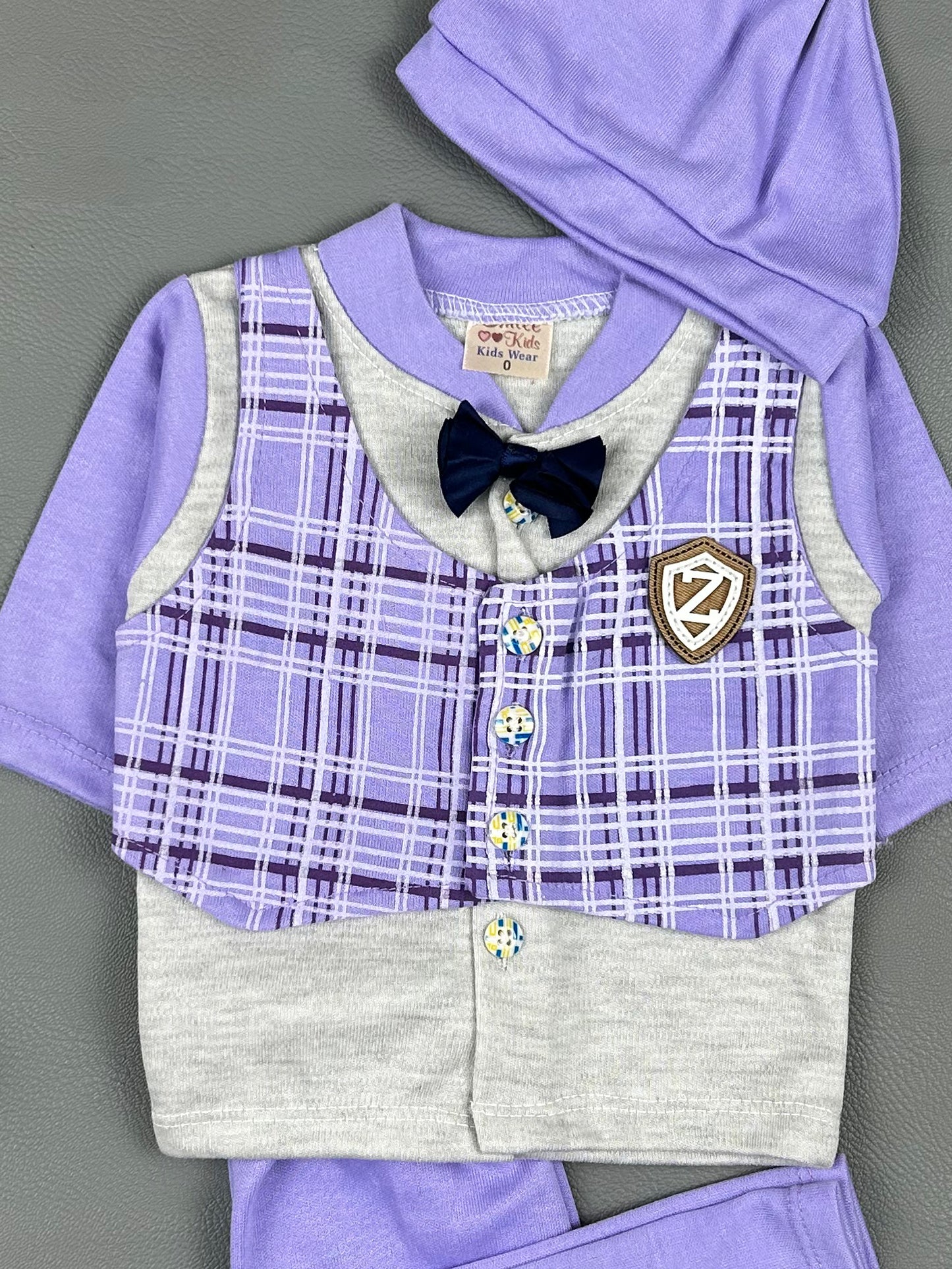 0Mth - 3Mth Purple Z Baba Suit For Newborns HG NBS223