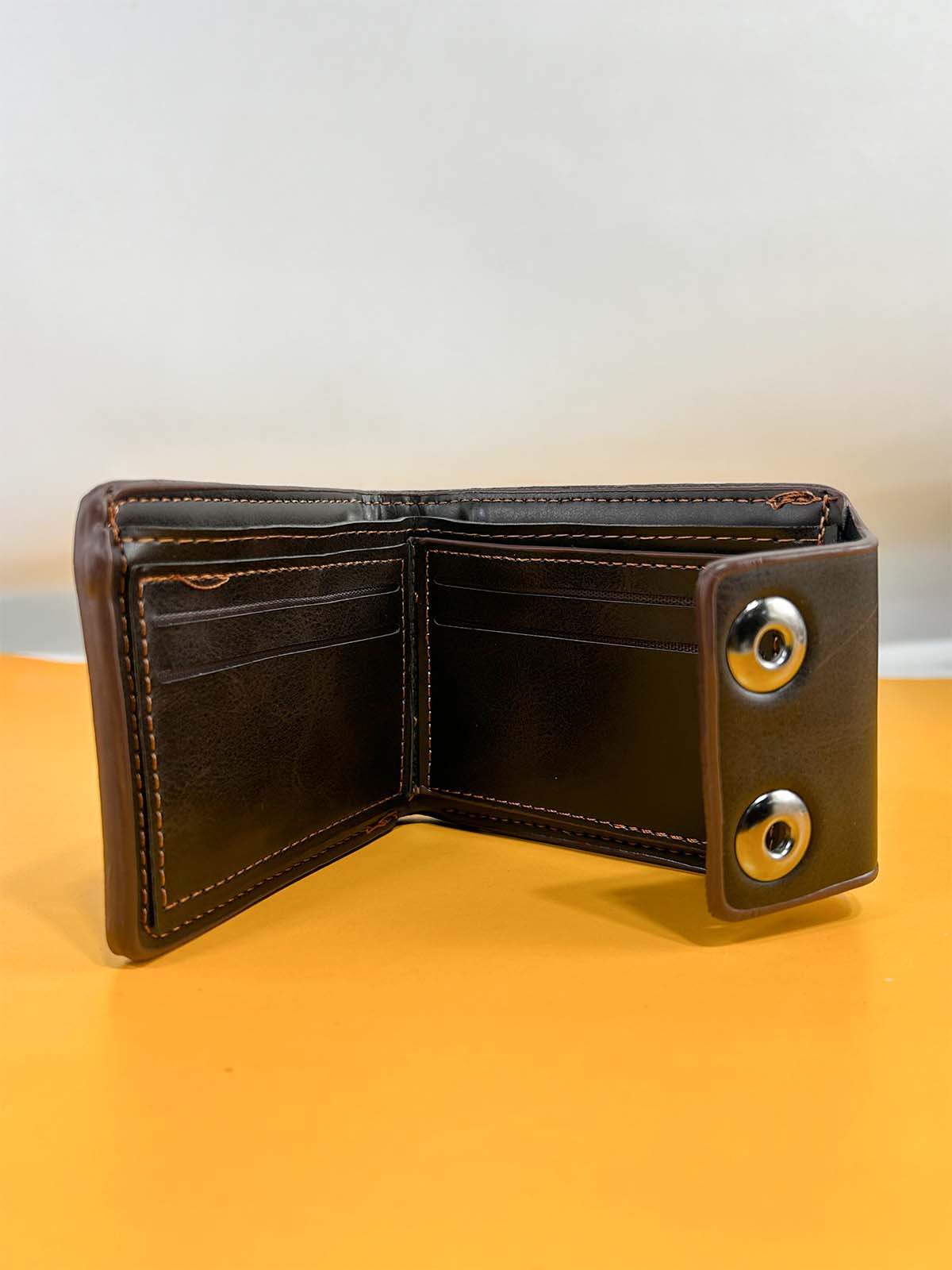 Dark Brown Syn-Leather Wallet For Men MW79