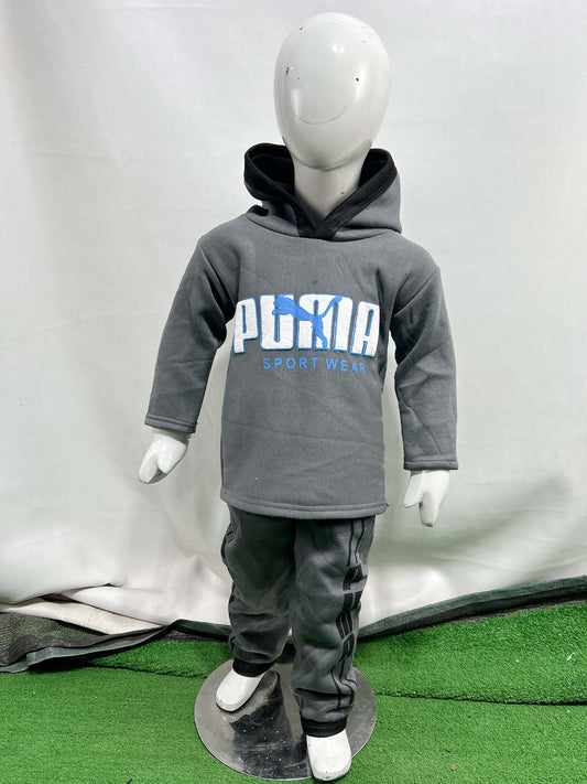 2Yr - 5Yrs Fleece PU Grey Suit For Kids SH BS545