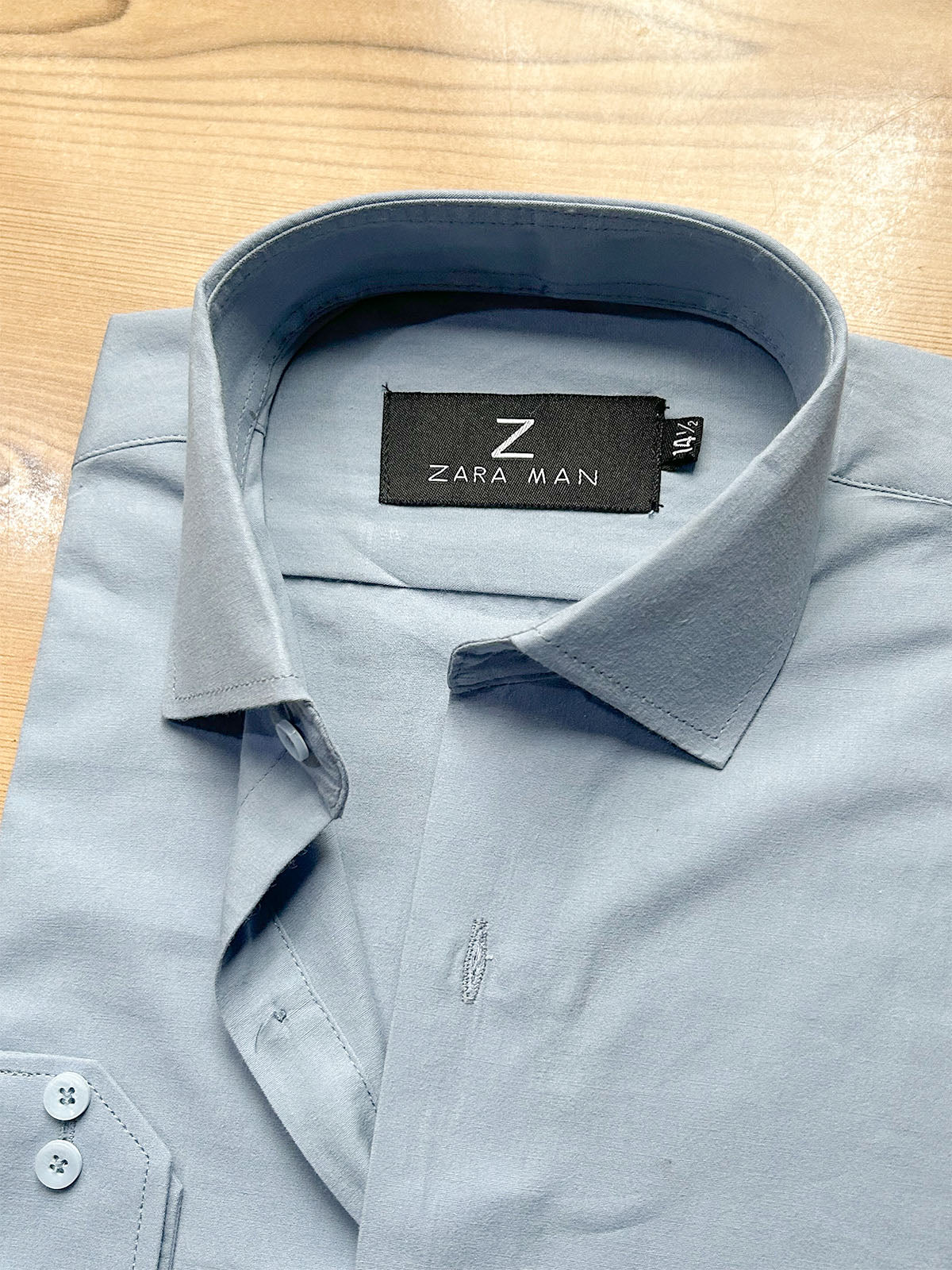 MFS733 100% Cotton Steel Blue Formal Dress Shirt For Men