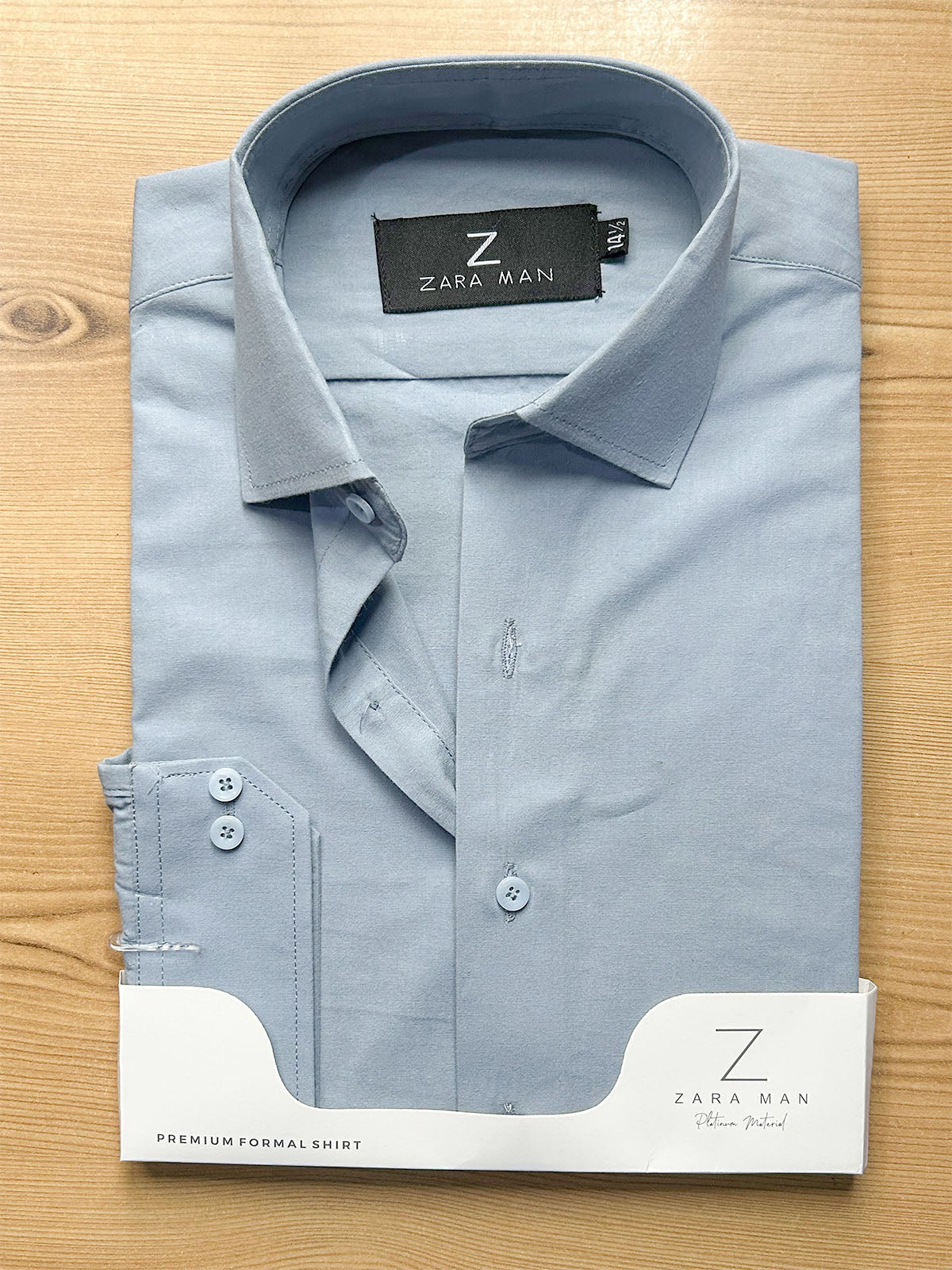MFS733 100% Cotton Steel Blue Formal Dress Shirt For Men