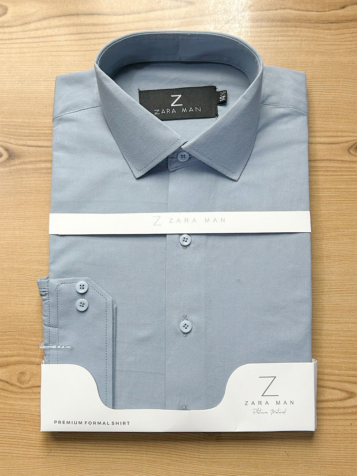 MFS733 100% Cotton Steel Blue Formal Dress Shirt For Men
