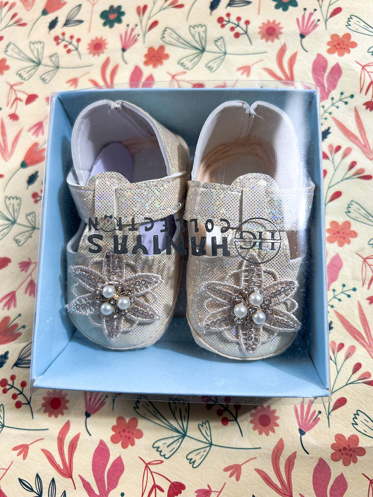 Fawn Floral Mary Jane Bootie For Newborn NB126