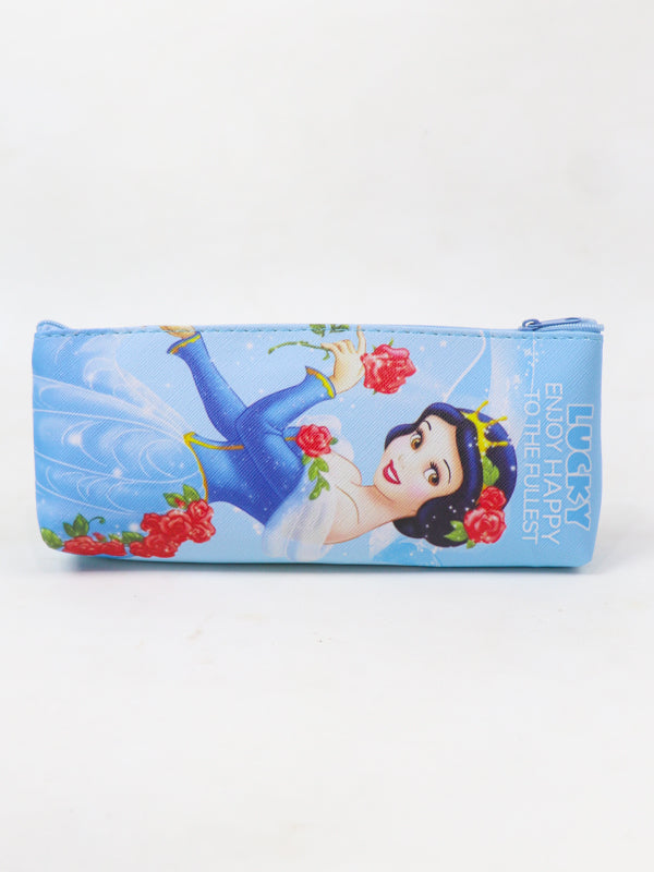 PB02 Zipper Pencil School Pouch For Kids Disney Princess Sky Blue