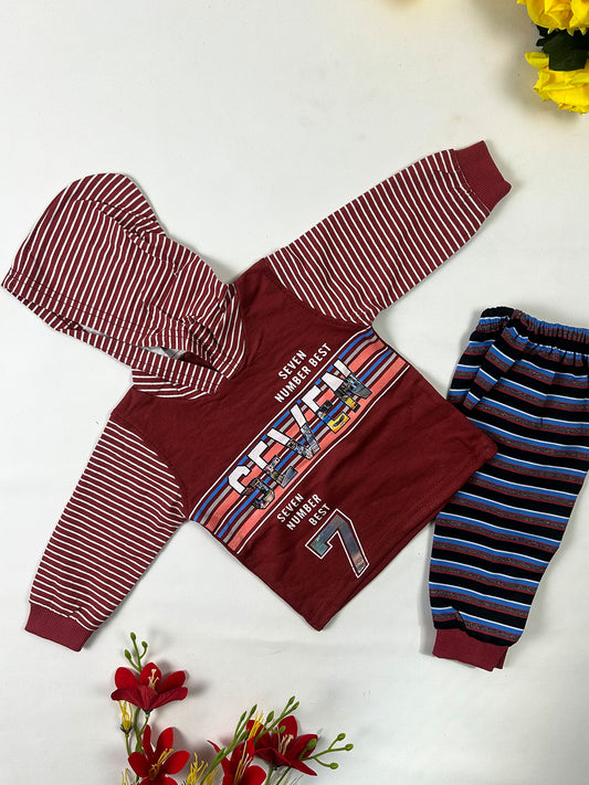 3Mth - 9Mth Red 7 Baba Suit For Newborn NBS819