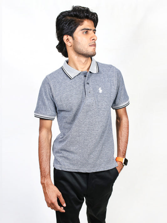 Men's Paddy Curved Polo T-Shirt Gray