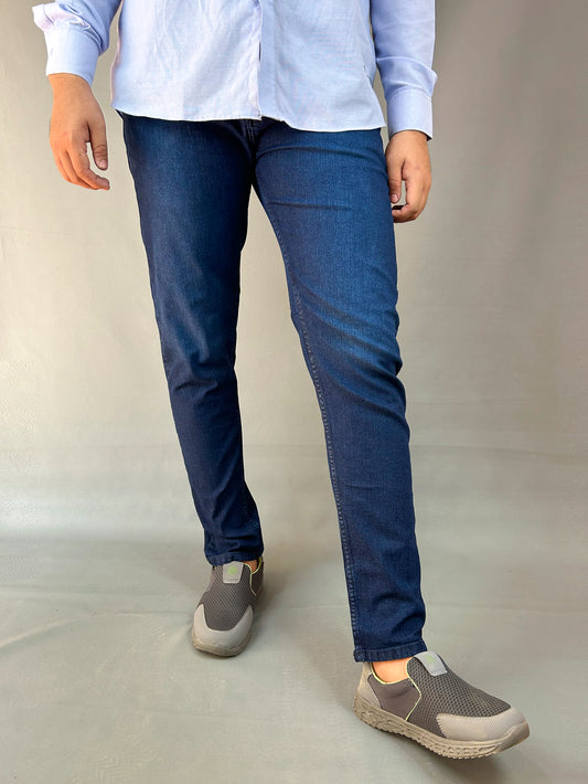 Navy Blue Regular Fit Stretchable Jeans For Men MDJ16