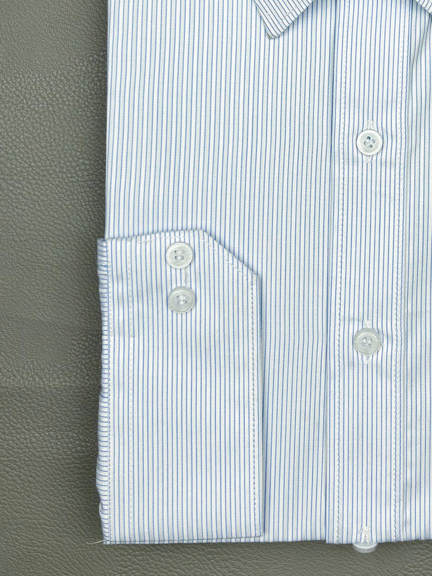 Blue Striped Formal Dress Shirt For Men MFS151