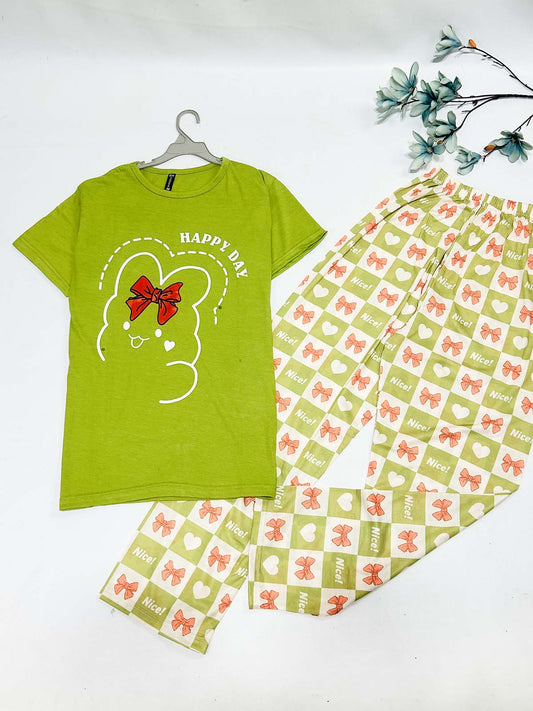 Green Night Suit For Womens / Girls SN WNS61
