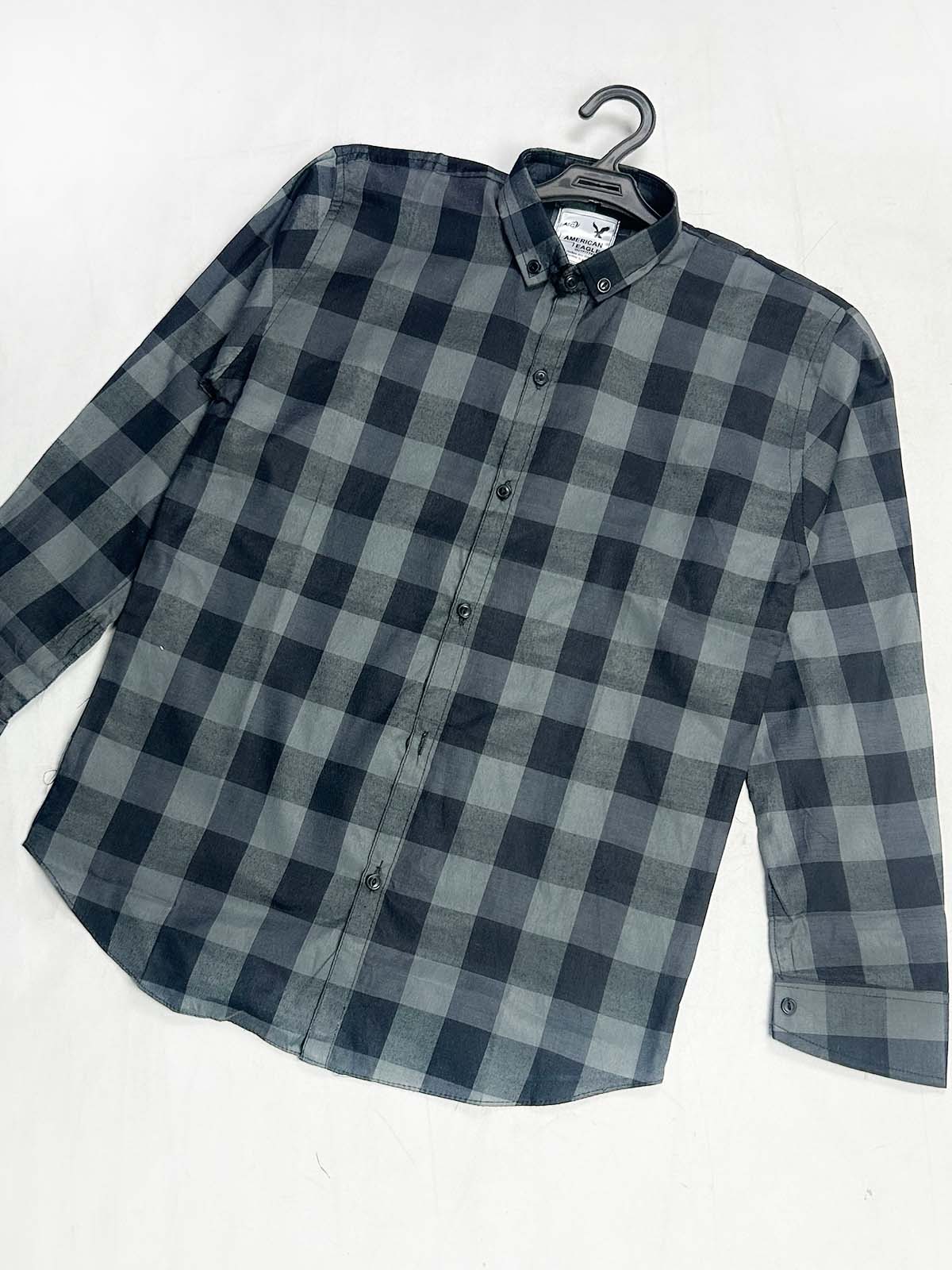 Black Checks Casual Shirt For Men MCS147
