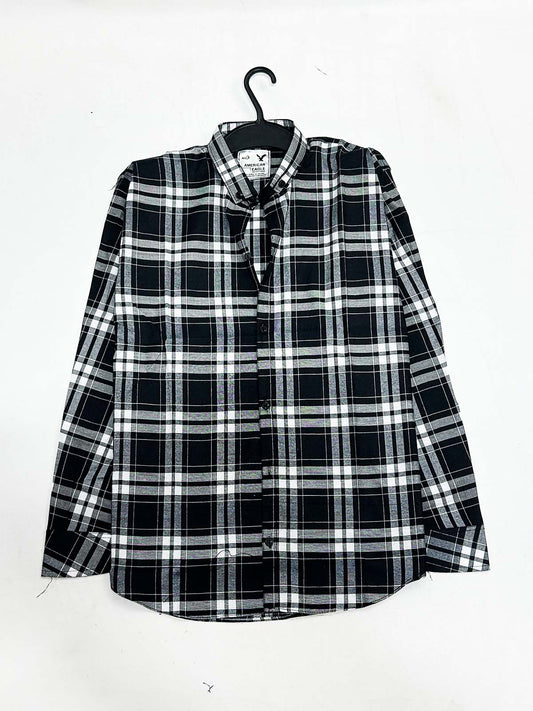 Black Checks Casual Shirt For Men MCS128