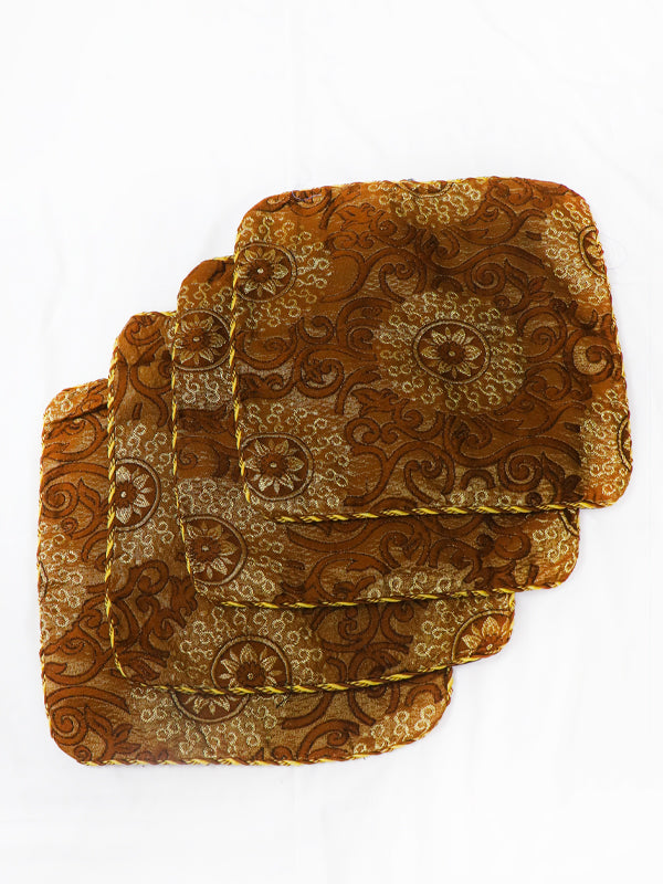 Brown Pack Of 4 Pillow/Cushion Cover 03 14" x 14"