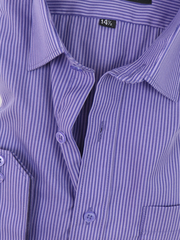 MFS14 AN Men's Formal Dress Shirt Purple Line