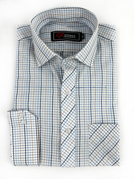 YB Checks Formal Dress Shirt For Men MFS308