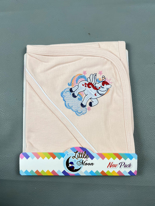 Light Peach Unicorn Wrapping Sheet For Newborn NWS14