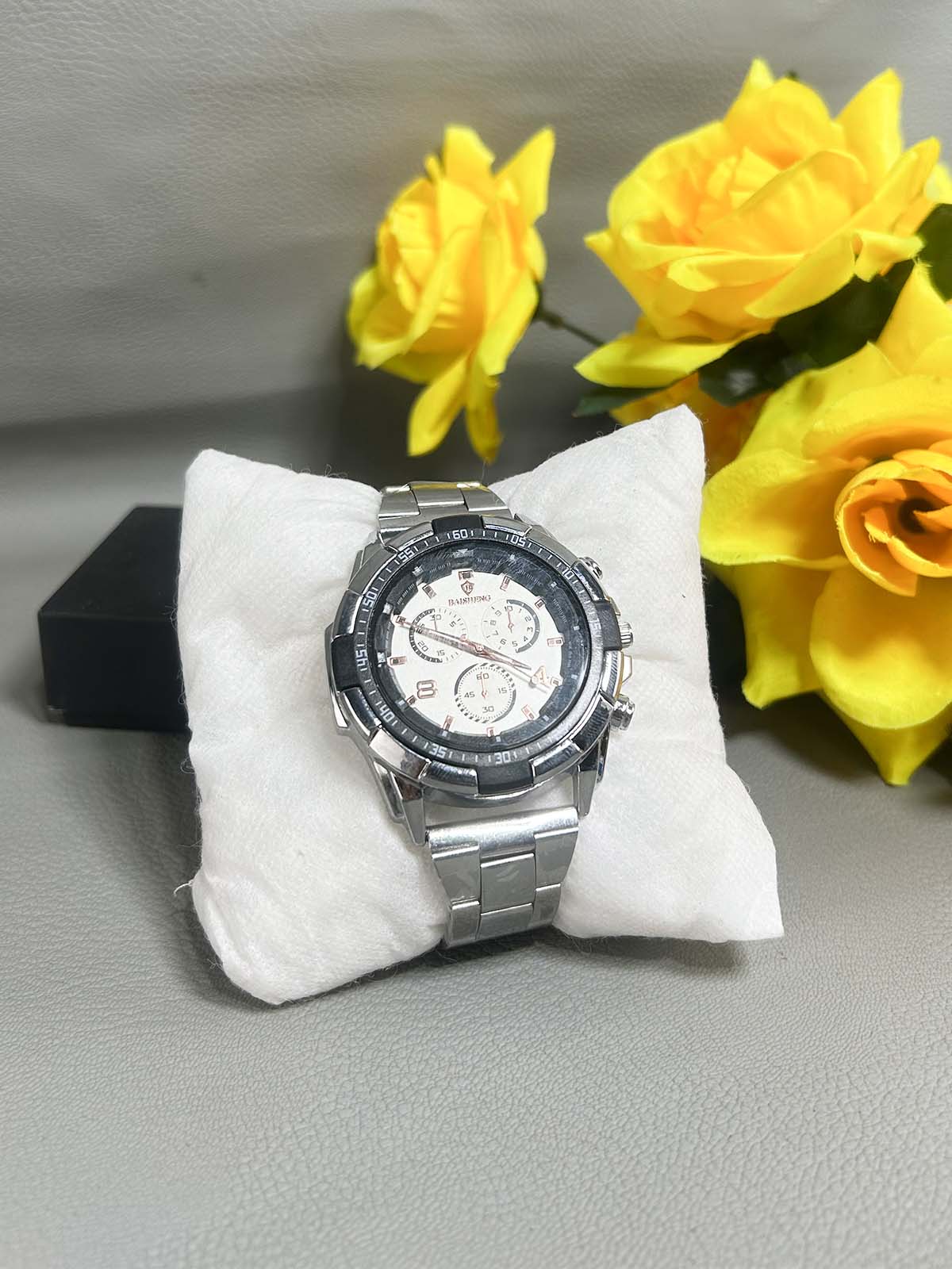 Silver Stainless Steel Watch For Men MW153