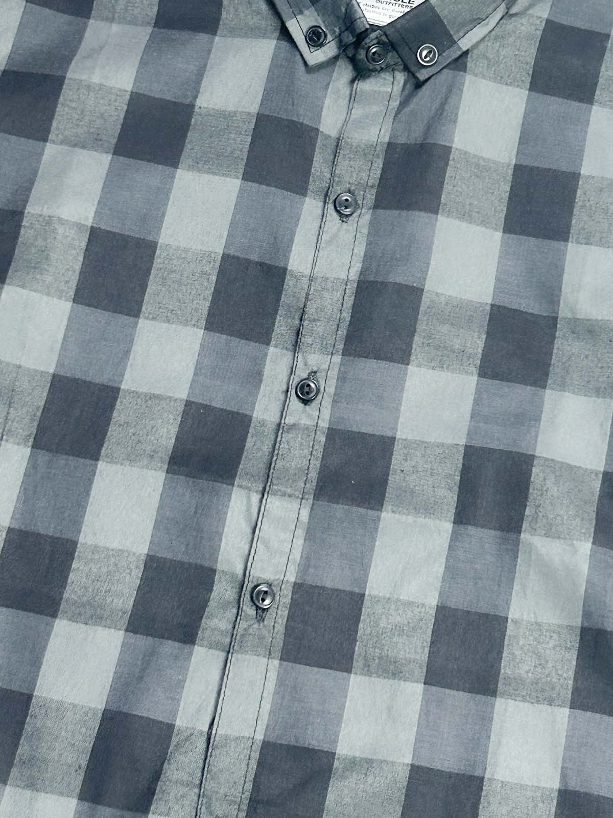 Black Checks Casual Shirt For Men MCS147