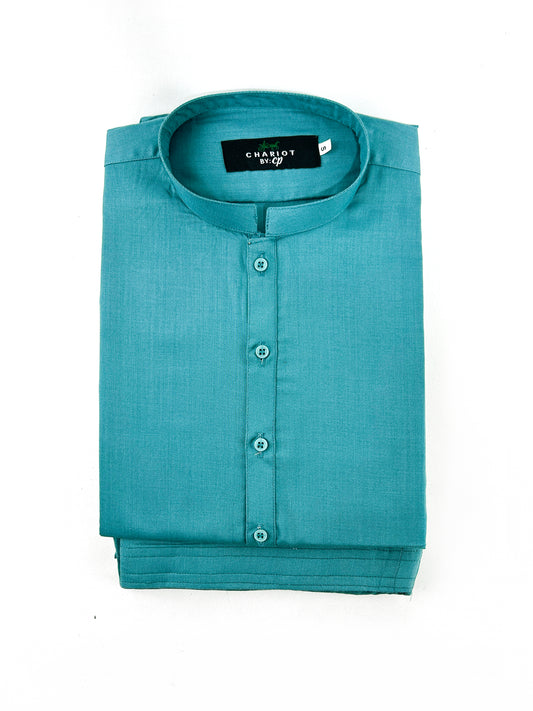 828/1 12 Sea Green Plain Stitched Suit Kameez Shalwar For Men MSK221