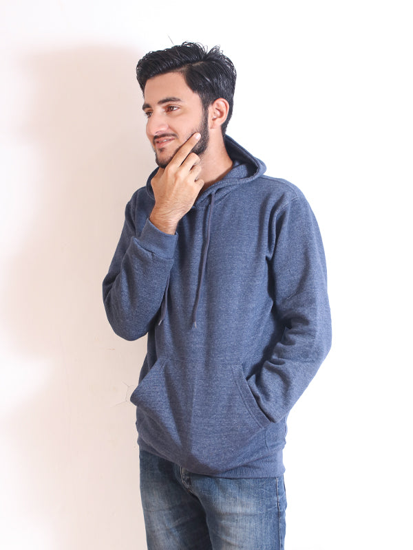 MH02 Unisex Plain Pullover Hoodie Blue